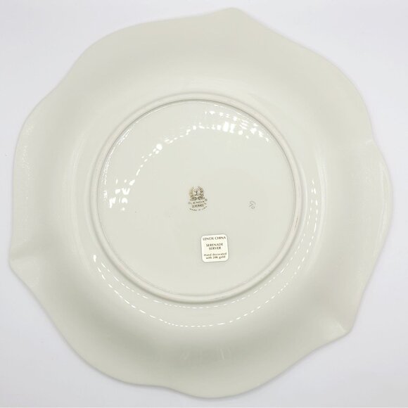Lenox Serenade Server Platter Tray USA Gold Trim 11.5 Inches Excellent Condition - Picture 5 of 7